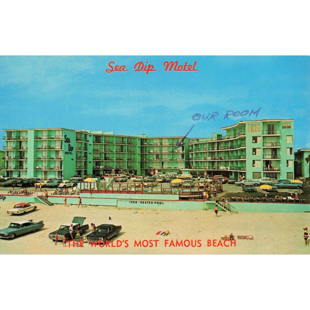 Daytona Beach Florida FL Sea Dip Motel Dexter Press Vintage Chrome Postcard - Picture 1 of 2